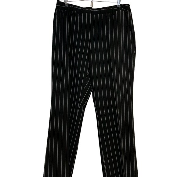 #3685  Nycard Womens black striped office work pants size 10 - Picture 1 of 5